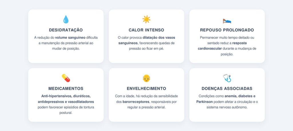 Quais são as causas mais comuns das tonturas posturais?