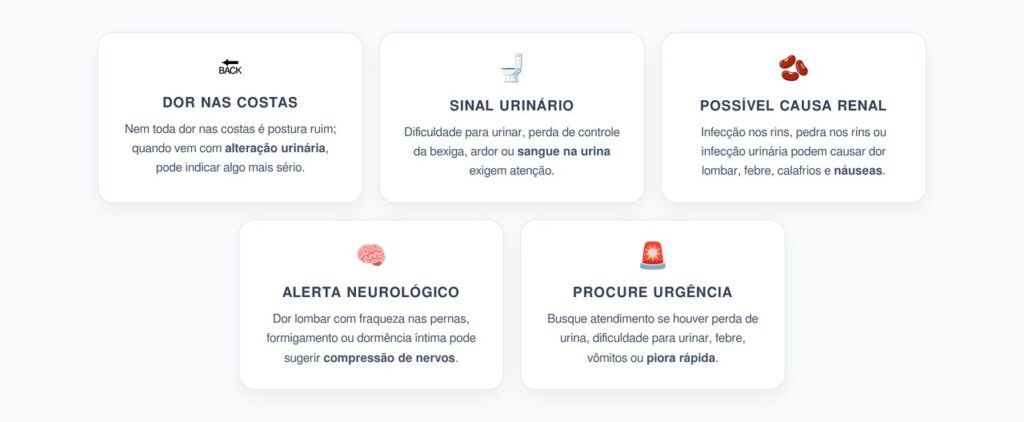 Dor nas Costas com Alteração Urinária: Sinal de Alerta Além da Postura
