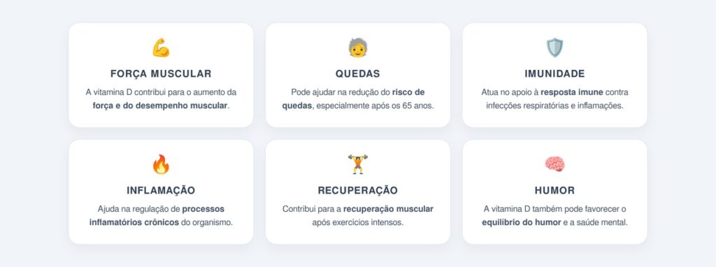 Quais são os benefícios para músculos e imunidade?