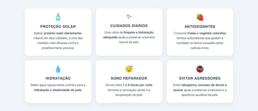 Quais hábitos retardam o envelhecimento cutâneo?