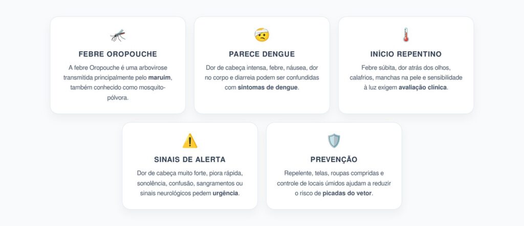 Febre Oropouche no Brasil: Dor de Cabeça Intensa Pode Parecer Dengue