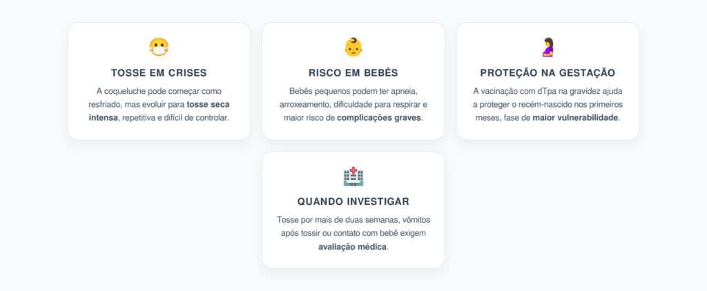 Coqueluche: Sintomas de Alerta em Bebês, Gestantes e Tosse Persistente