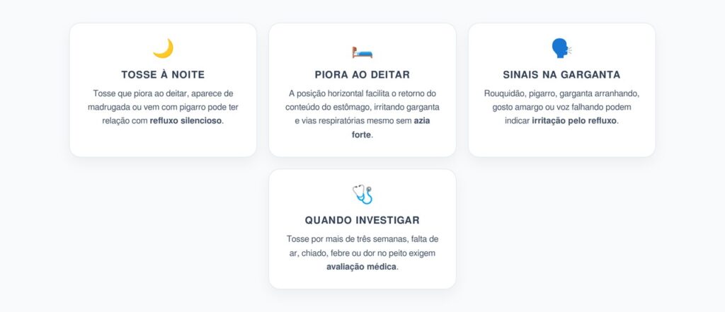Tosse Noturna e Refluxo Silencioso: Sinais que Podem Passar Despercebidos