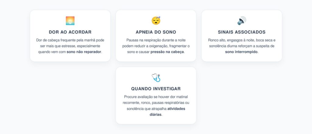 Dor de Cabeça ao Acordar: Pista de Apneia do Sono