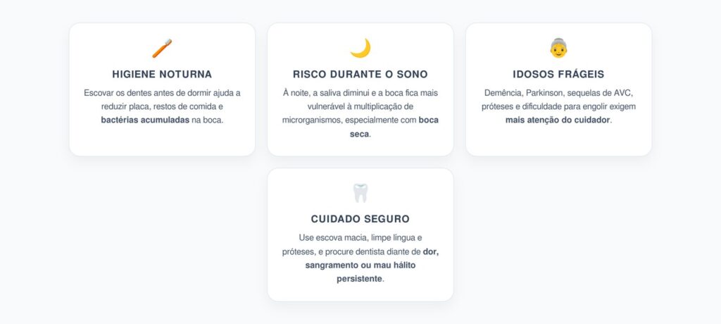 Higiene Bucal à Noite: Proteção Extra para Idosos Frágeis