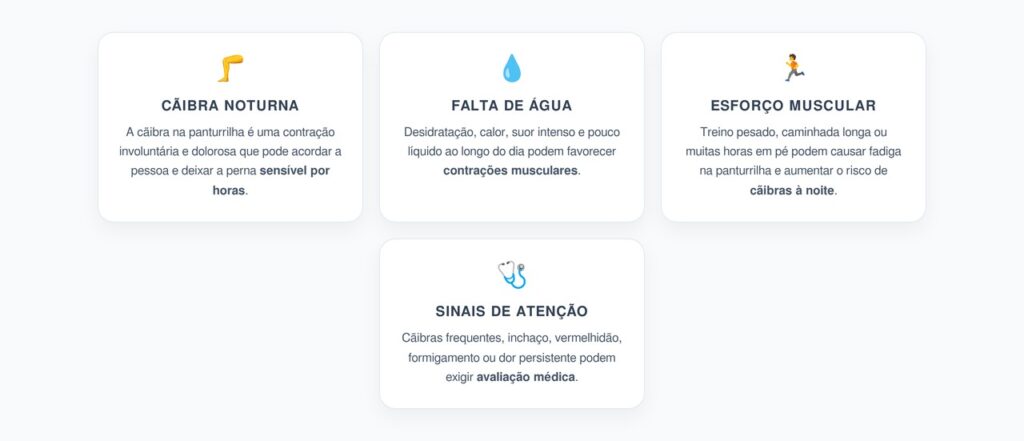Cãibra Noturna na Panturrilha: Água, Minerais e Esforço Muscular