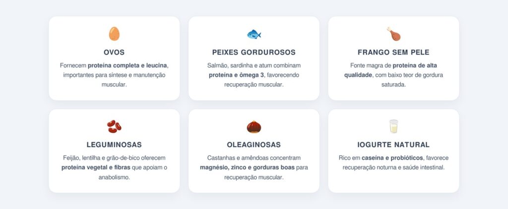 Quais são os 6 alimentos que fortalecem força e recuperação?