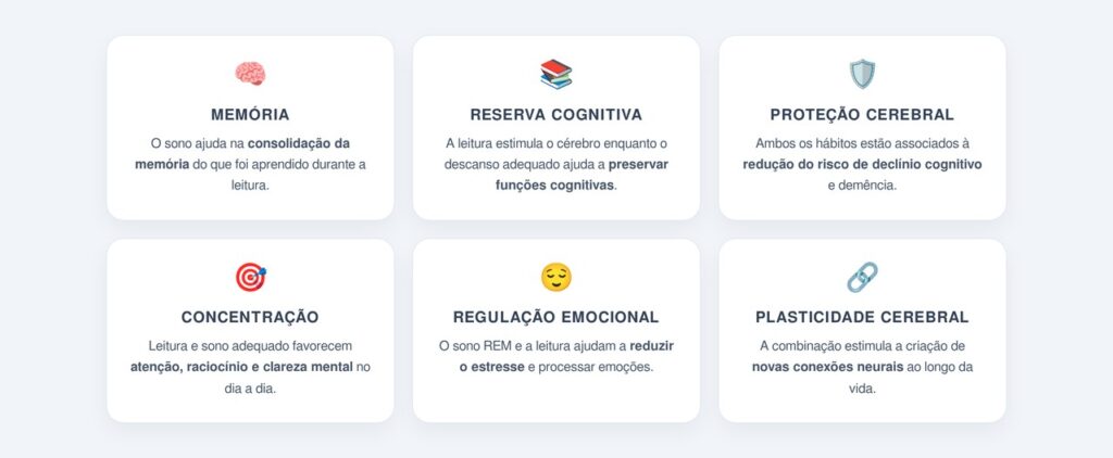Quais benefícios o sono e a leitura oferecem em conjunto?