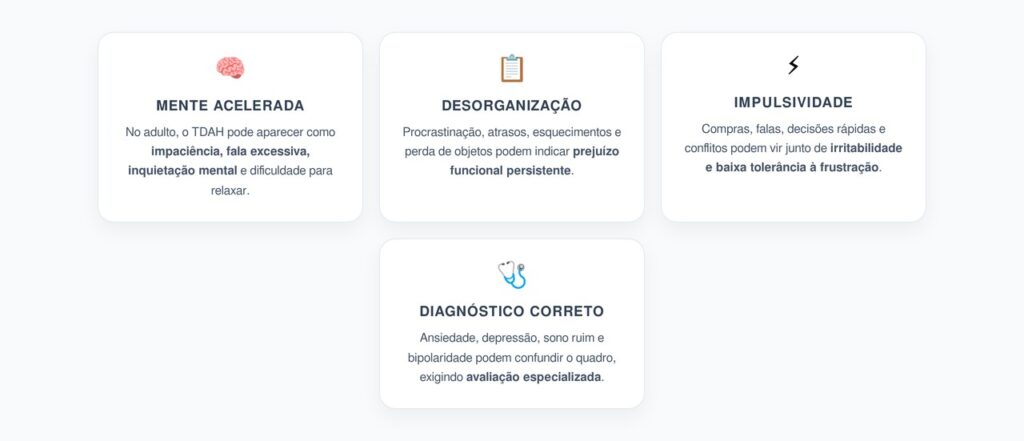 TDAH em Adultos: Sinais Discretos que Podem Confundir o Diagnóstico por Anos