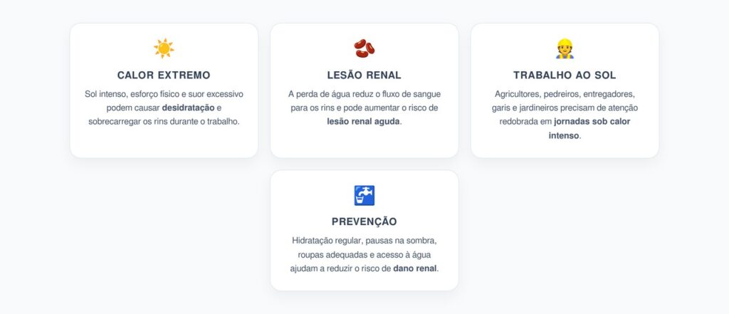 Calor Extremo no Trabalho: O Risco Silencioso de Lesão Renal ao Sol