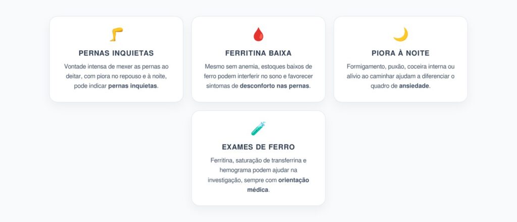 Pernas Inquietas à Noite: Quando a Ferritina Baixa Pode Ser o Sinal