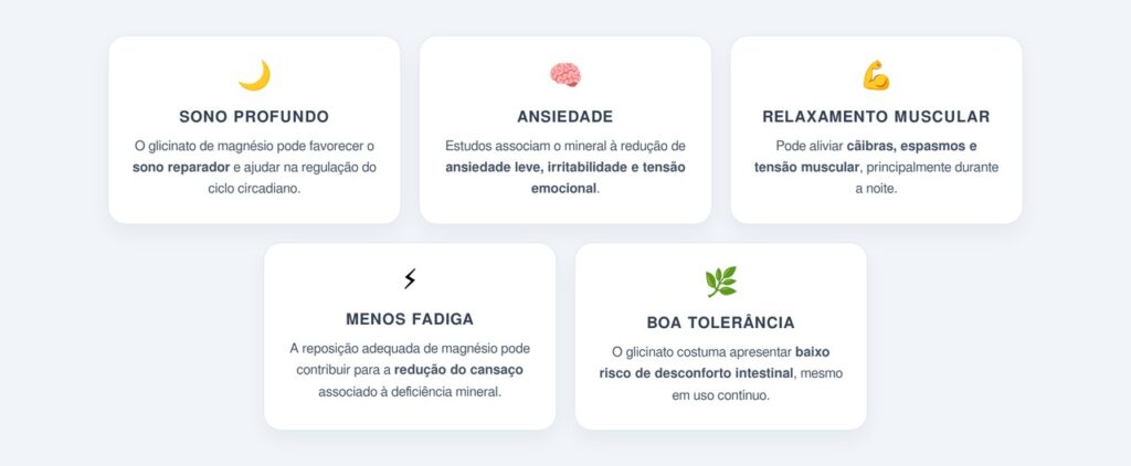 Quais os principais benefícios do glicinato de magnésio?