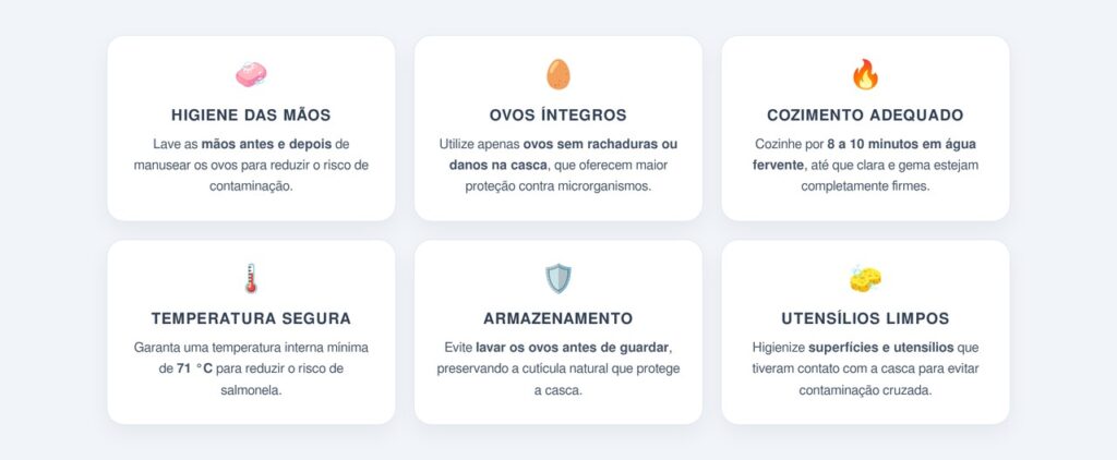 Como preparar ovos cozidos com segurança?