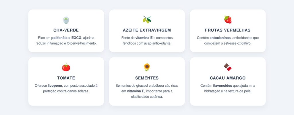 Quais alimentos antioxidantes preservam a juventude da pele?