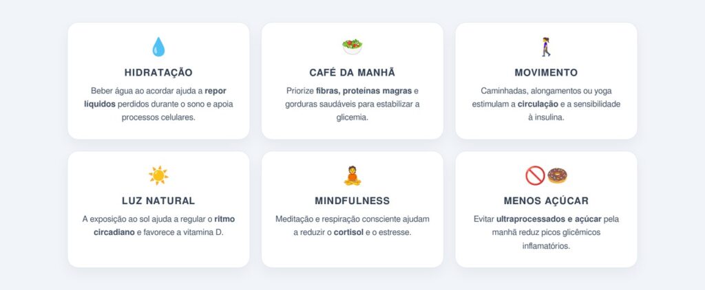 Quais são os 6 hábitos matinais anti-inflamatórios?