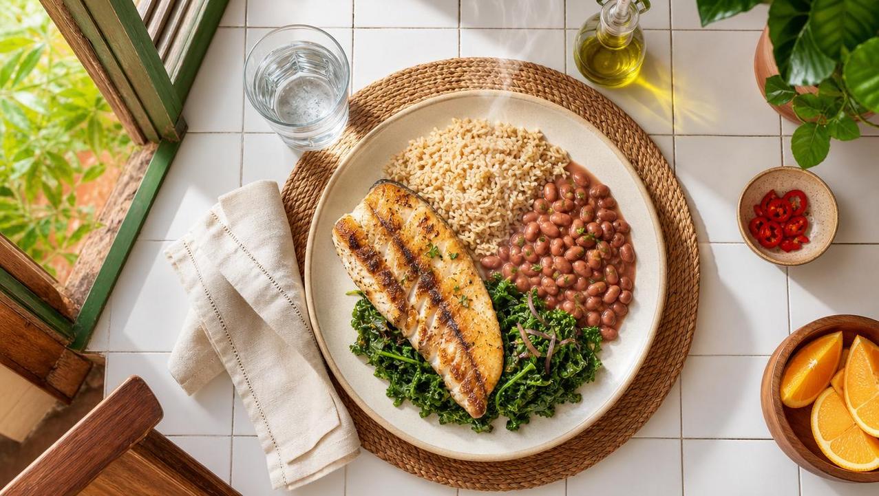 Refeições com proteína, feijão, verduras e azeite favorecem a regeneração hepática.