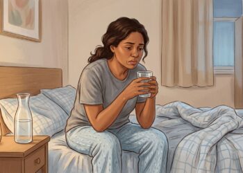 O que significa acordar várias vezes com a boca seca durante a noite?