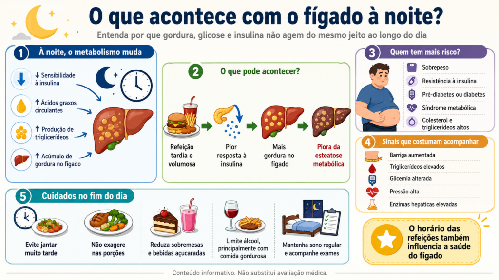 O que acontece com o fígado à noite