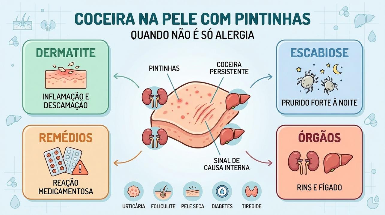 Dermatite, escabiose, remédios e órgãos internos entram na investigação clínica.
