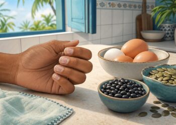 Quais nutrientes essenciais estão em falta quando as unhas quebram com facilidade e crescem devagar