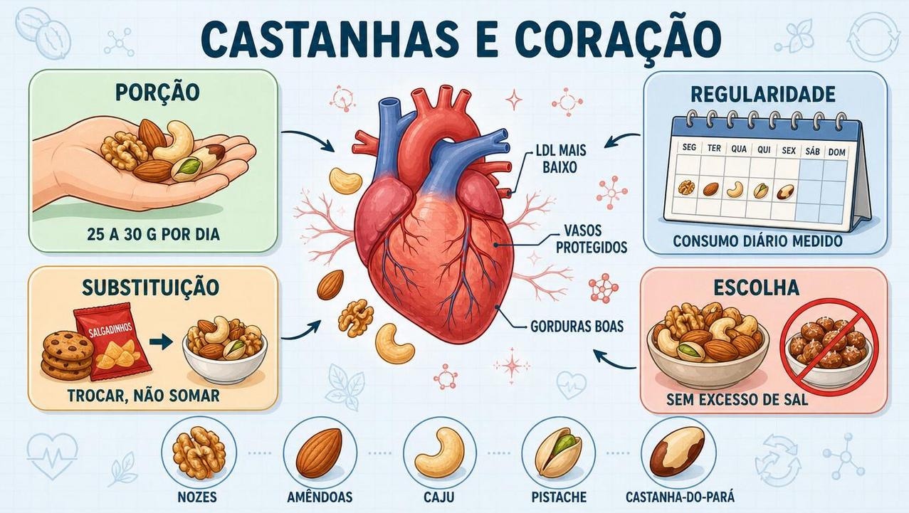 Porção, regularidade, substituição e escolha certa fortalecem os benefícios cardiovasculares.