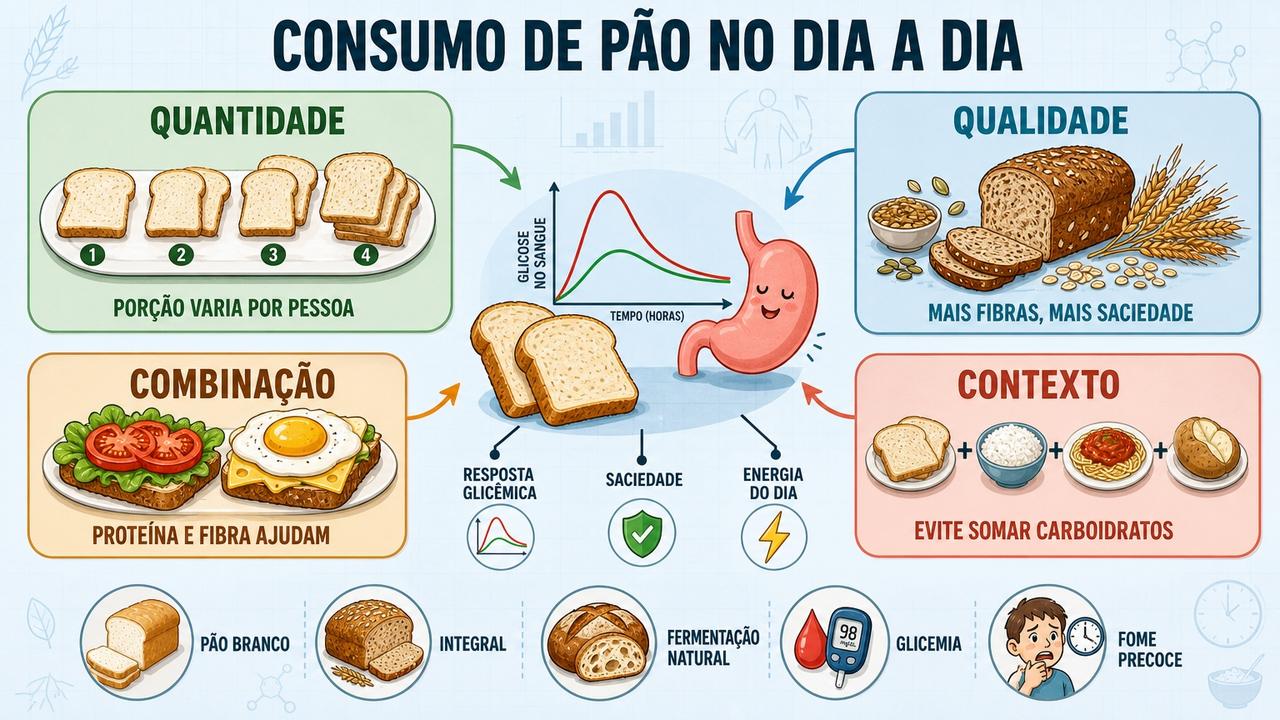 Quantidade, qualidade, combinação e contexto orientam o consumo equilibrado de pão.