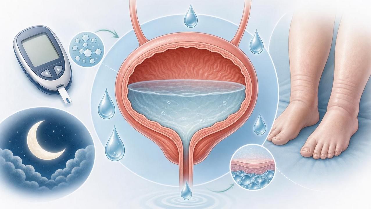 Noctúria persistente pode envolver bexiga, metabolismo, sono e retenção de líquidos.