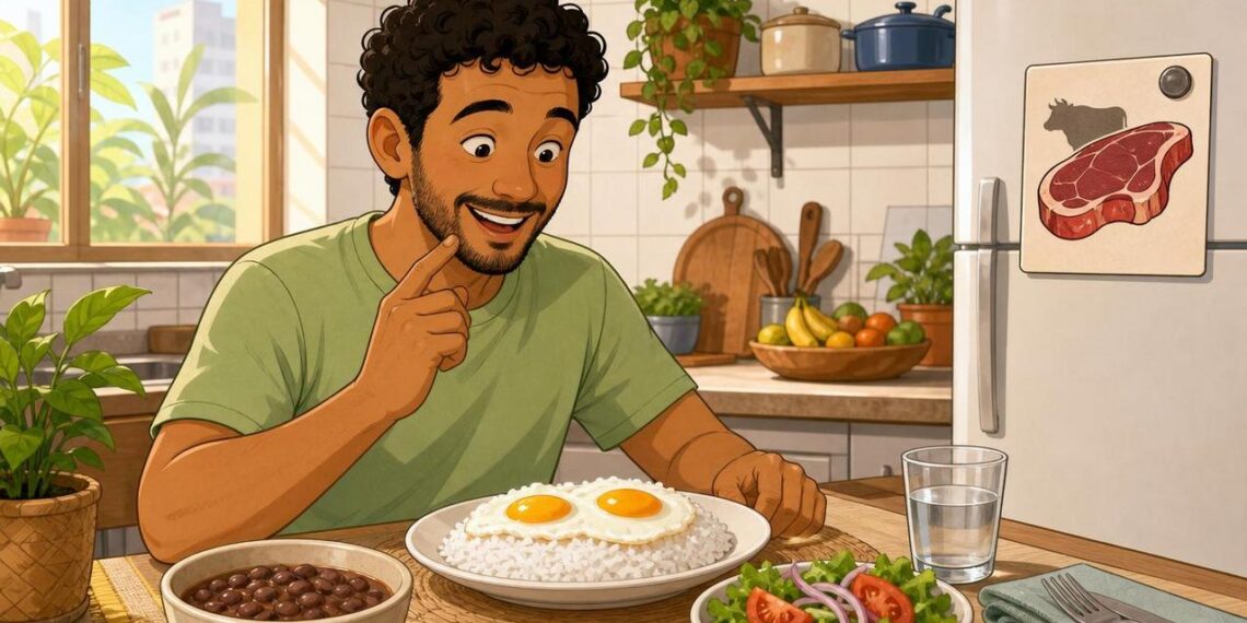 Segundo especialistas, o arroz com ovo proporciona praticamente os mesmos benefícios proteicos que a carne vermelha, opção econômica