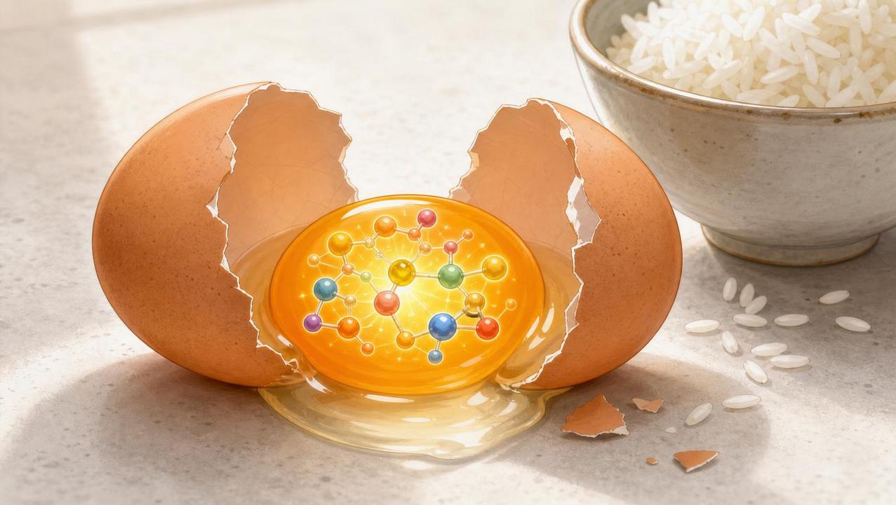 O ovo melhora a qualidade proteica do arroz na refeição.