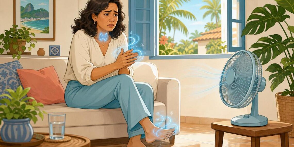 Sentir frio constante nas mãos e pés mesmo no calor pode ser um dos primeiros sinais de hipotireoidismo subclínico não diagnosticado