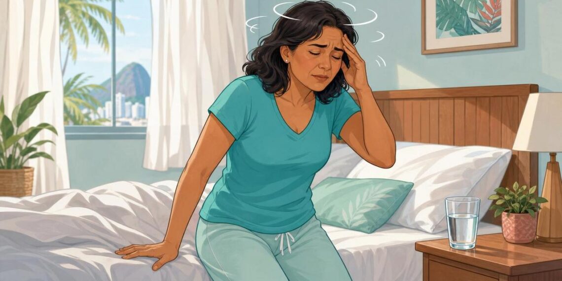 Sentir tonturas ao se levantar rapidamente da cama pode ser um dos primeiros sinais de hipotensão postural ou desidratação crônica
