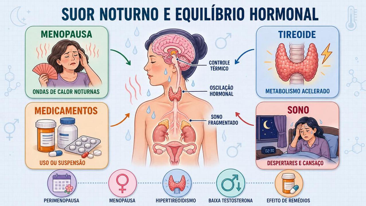 Menopausa, tireoide, medicamentos e sono formam os principais pilares do quadro.
