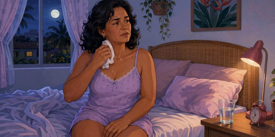 Suor noturno em excesso durante a madrugada não é apenas calor: é um sinal fisiológico de que seu equilíbrio hormonal pode estar alterado