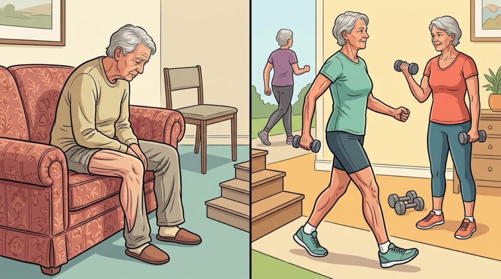 Se você é uma pessoa sedentária, mas se alimenta muito bem, a sarcopenia vai te consumir