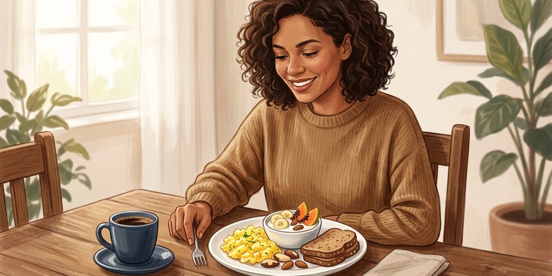 O que acontece com a saciedade quando você come mais proteína no café da manhã?