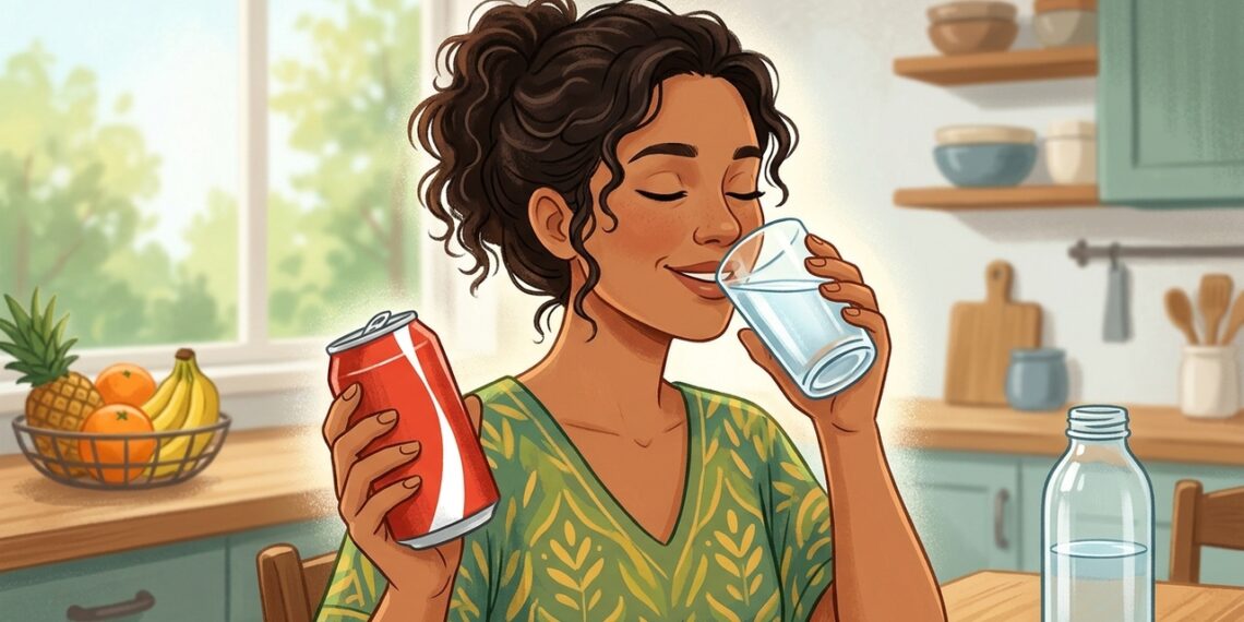 O que acontece com o açúcar no sangue quando você troca refrigerante por água regularmente?
