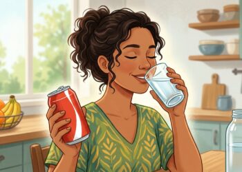 O que acontece com o açúcar no sangue quando você troca refrigerante por água regularmente?