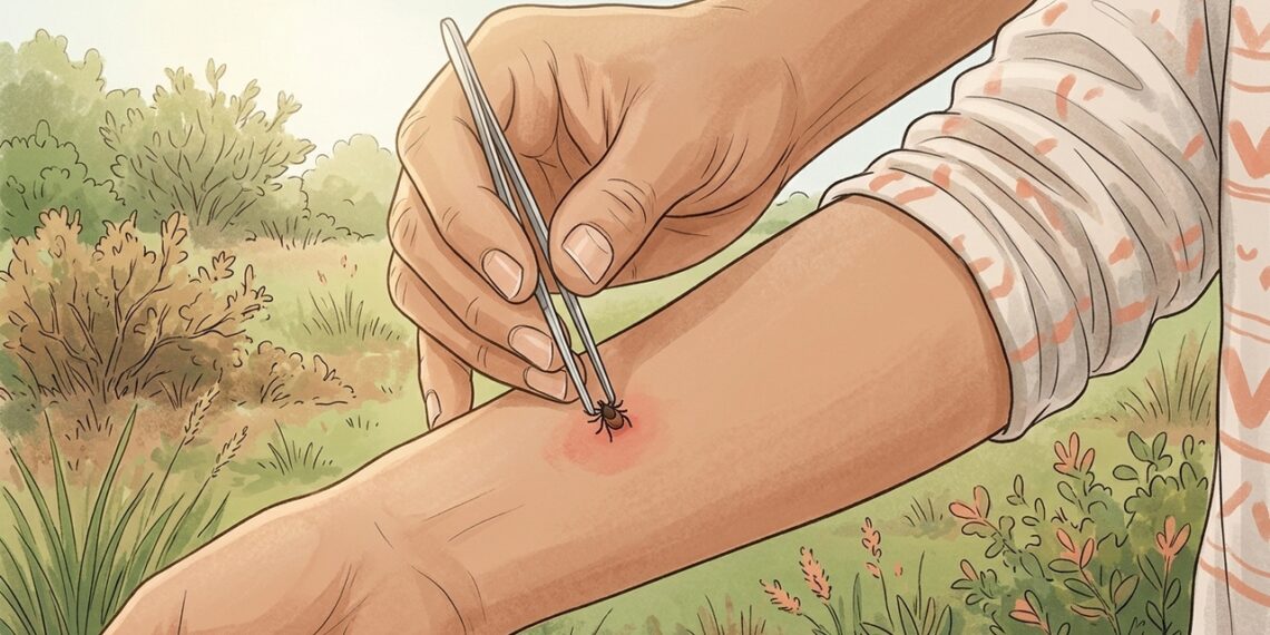 A mancha em alvo após picada de carrapato que pode ser o primeiro aviso de doença de Lyme