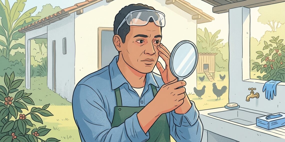 Olho vermelho após contato com aves ou gado: o sinal pouco comentado da gripe aviária em humanos