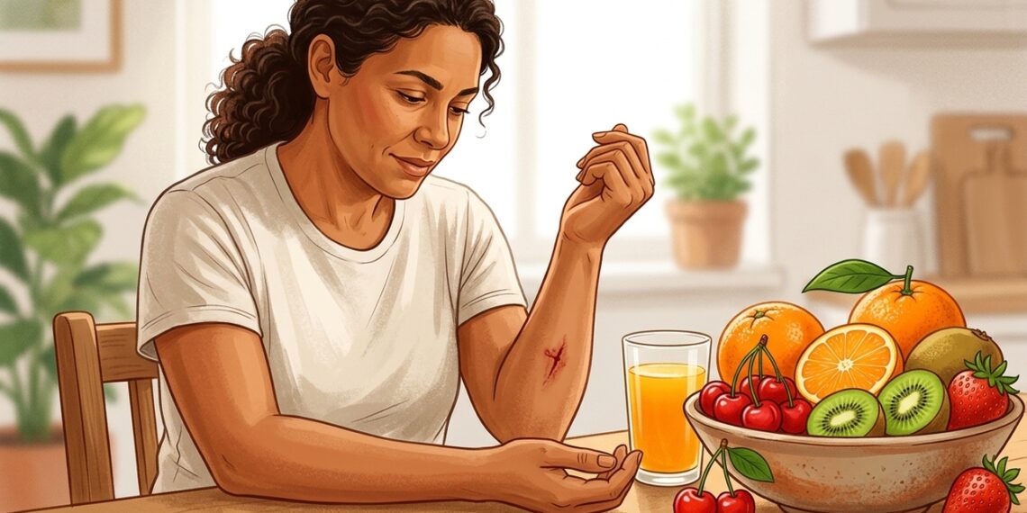 Qual deficiência de vitamina está associada a feridas que demoram a cicatrizar