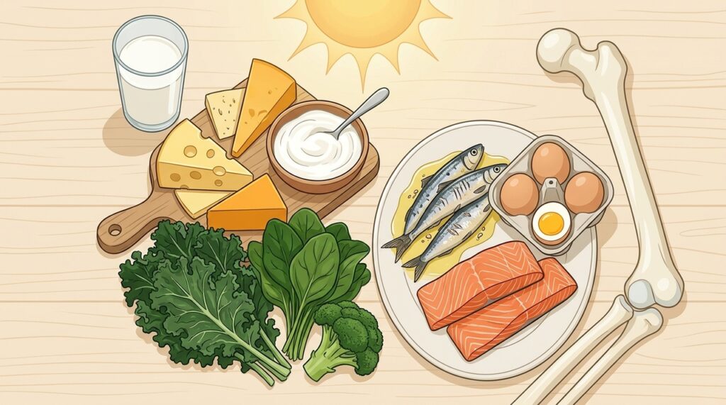 Qual deficiência de vitamina está associada à fraqueza nos ossos