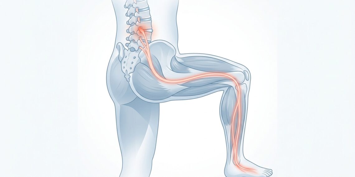 Dor lombar que desce para a perna: o sinal de trajeto que diferencia ciática de dor muscular comum