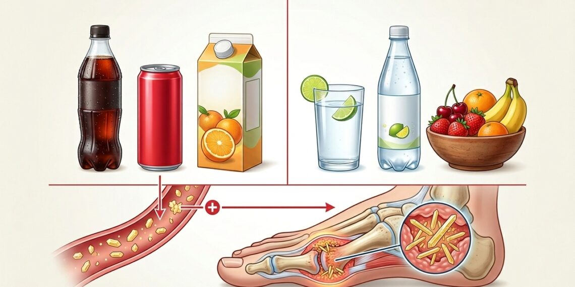 Ácido úrico alto não é só carne vermelha: o alerta do CDC sobre bebidas açucaradas e xarope de frutose