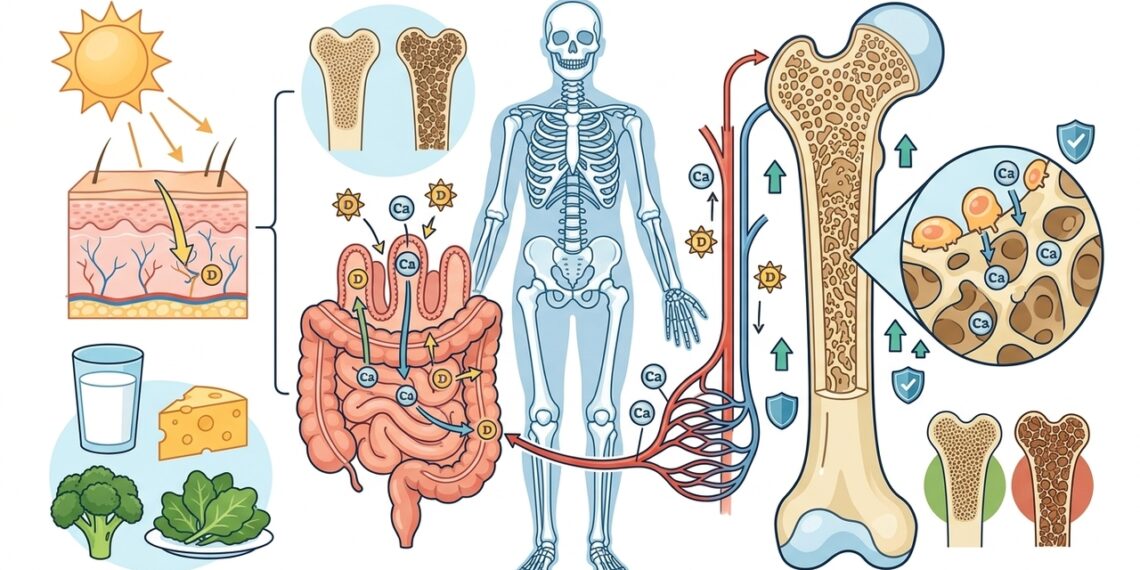 Qual deficiência de vitamina está ligada à fraqueza nos ossos