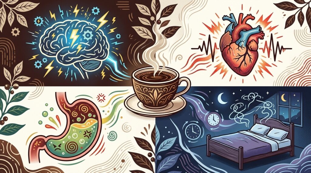 Quais são os efeitos colaterais do consumo exagerado de café?