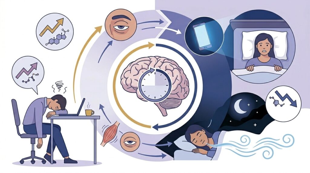 Por que o sono não vem, mesmo estando cansado?
