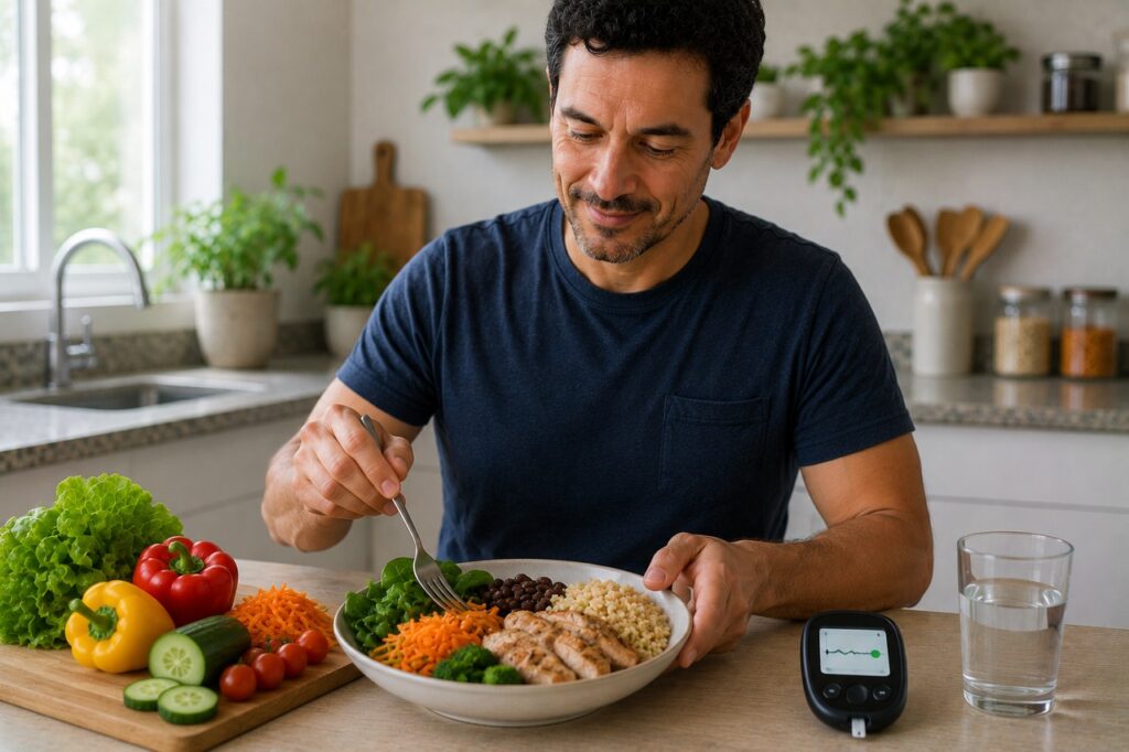 Alimentação equilibrada e controle da glicose ajudam a reduzir riscos ligados ao fígado gorduroso.