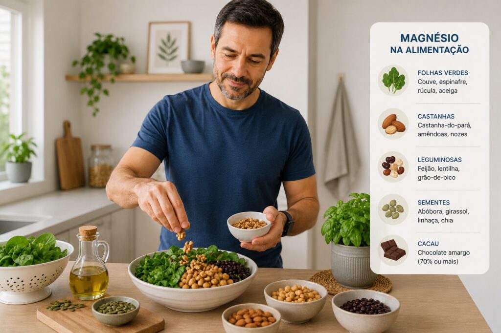 Alimentos ricos em magnésio podem fazer parte da rotina sem transformar suplemento em solução automática.