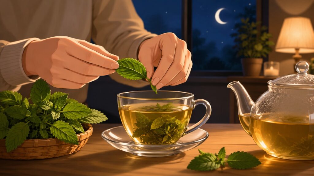 Preparar a infusão à noite pode fazer parte de um cuidado simples antes de dormir.