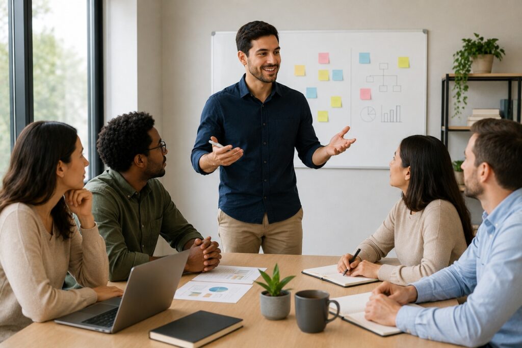 Ambientes com comunicação clara e carga de trabalho equilibrada favorecem a saúde mental.